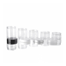 100ml 200ml 300ml 500ml 4oz 8oz clear amber black pet plastic cosmetic cream jar with plastic aluminum lids